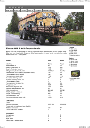 Grues de chargement à bois Kronos 4000 L