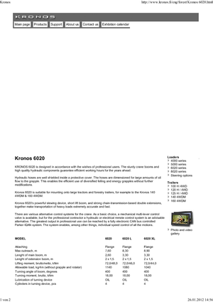 Grues de chargement à bois Kronos 6020 