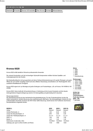 Grues de chargement à bois Kronos 6020 XL 