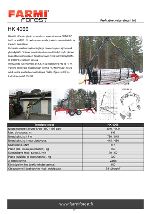Grues de chargement à bois Farmi HK 4066 X