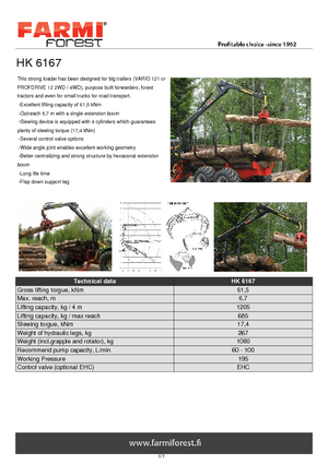 Grues de chargement à bois Farmi HK 6167 X