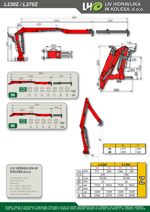 Grues de chargement à bois LIV L 270 Z 96