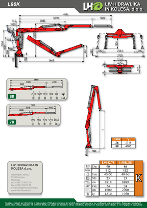 Grues de chargement à bois LIV L 90 K 78