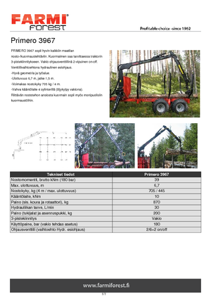Grues de chargement à bois Farmi Primero 3967