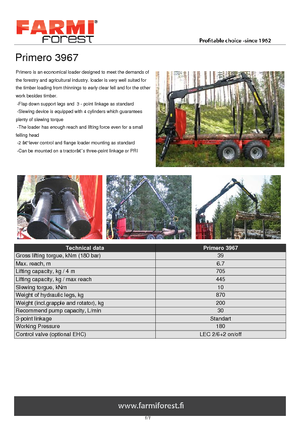 Grues de chargement à bois Farmi Primero 3967