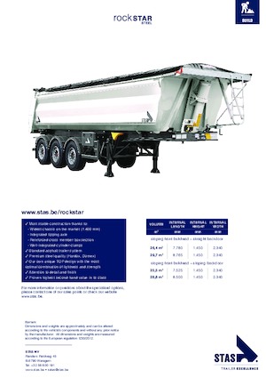 Semi-remorques/bennes Stas Rockstar