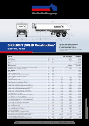 Semi-remorques/bennes Schmitz Cargobull S.KI 18 LIGHT SL 7.2 AK