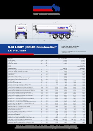 Semi-remorques/bennes Schmitz Cargobull S.KI SOLID 24 SL 7.2 SR