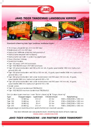 Remorques basculantes Jako Tiger 180
