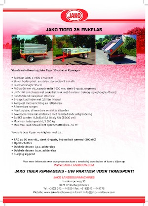 Remorques basculantes Jako Tiger 35