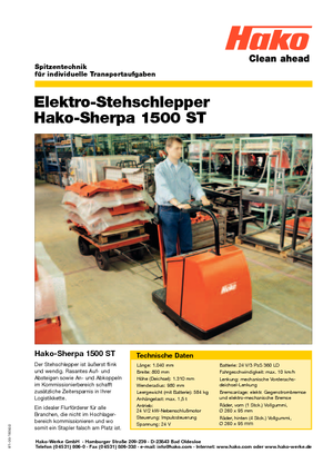 Tracteurs  d'entrepôt Hako Sherpa 1500 ST