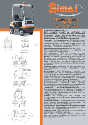 Tracteurs  d'entrepôt Simai TE 70 ac