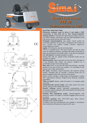 Tracteurs  d'entrepôt Simai TTE 40 ac