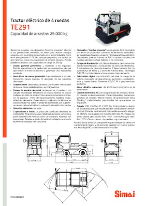 Tracteurs  d'entrepôt Simai TE 291