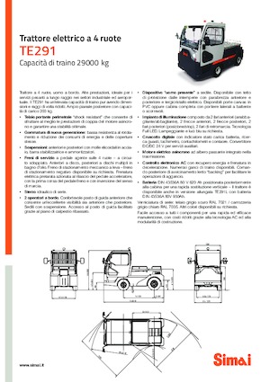Tracteurs  d'entrepôt Simai TE 291