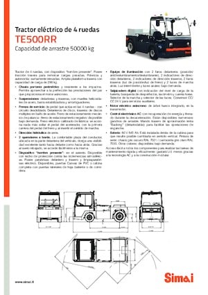 Tracteurs  d'entrepôt Simai TE 500 RR