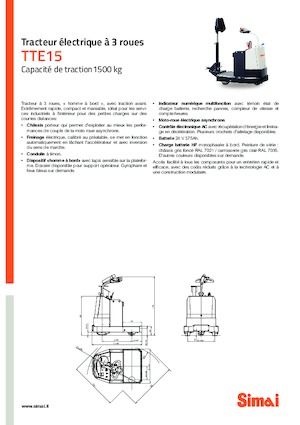Tracteurs  d'entrepôt Simai TTE 15