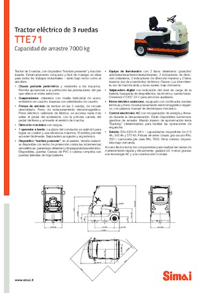Tracteurs  d'entrepôt Simai TTE 71