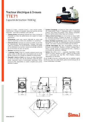 Tracteurs  d'entrepôt Simai TTE 71