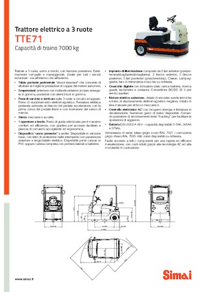 Tracteurs  d'entrepôt Simai TTE 71