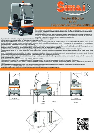 Tracteurs  d'entrepôt Simai TE 70 ac