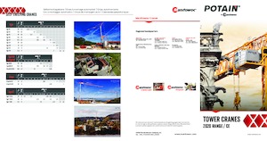 Grue à tour - tourneur inférieur - sur véhicule Potain Hup M 28-22