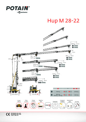 Grue à tour - tourneur inférieur - sur véhicule Potain Hup M 28-22