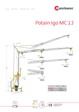 Grues à tour - tourneur inférieur Potain IGO MC 13
