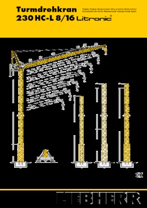 Grues à tour  - tourneur supérieur- flèche épingle Liebherr 230 HC-L 8/16 Litronic