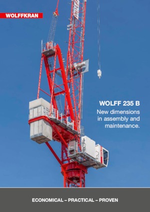 Grues à tour  - tourneur supérieur- flèche épingle Wolffkran 235 B