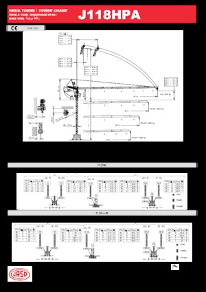 Grues à tour - tourneur supérieur Jaso J118HPA