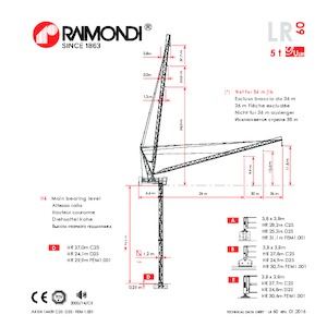 Grues à tour  - tourneur supérieur- flèche épingle Raimondi LR60