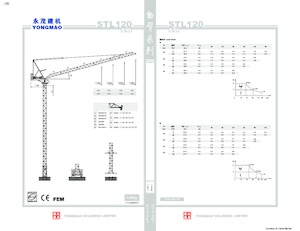 Grues à tour  - tourneur supérieur- flèche épingle Yongmao STL120