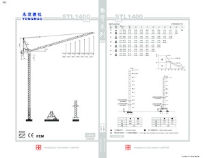Grues à tour  - tourneur supérieur- flèche épingle Yongmao STL1400