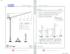 Grues à tour  - tourneur supérieur- flèche épingle Yongmao STL420