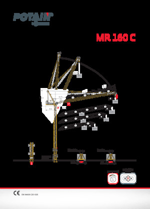 Grues à tour  - tourneur supérieur- flèche épingle Potain MR 160 C