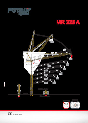 Grues à tour  - tourneur supérieur- flèche épingle Potain MR 225 A