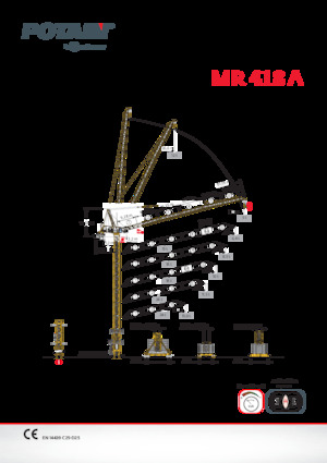 Grues à tour  - tourneur supérieur- flèche épingle Potain MR 418 A