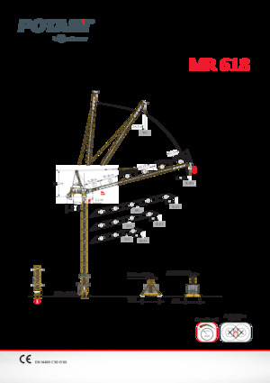 Grues à tour  - tourneur supérieur- flèche épingle Potain MR 618