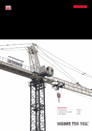 Grues à tour  - tourneur supérieur- flèche épingle TEREX CRANES SK 415-20