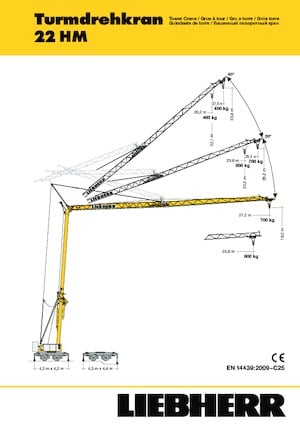 Grues à tour - tourneur inférieur Liebherr 22 HM 