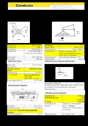 Grues à tour - tourneur inférieur Condecta E 4310