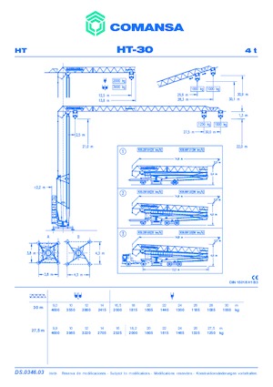Grues à tour - tourneur inférieur Comansa HT 30 (2,2m)