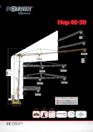Grues à tour - tourneur inférieur Potain Hup40-30