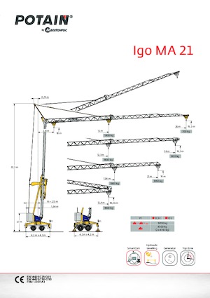 Grues à tour - tourneur inférieur Potain Igo MA 21