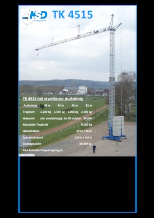 Grues à tour - tourneur inférieur KSD TK 4515 (2,5m)