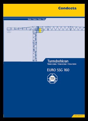 Grues à tour - tourneur supérieur Condecta EURO SSG 160
