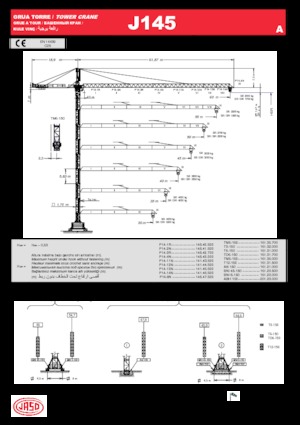 Grues à tour - tourneur supérieur Jaso J145.A