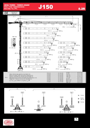 Grues à tour - tourneur supérieur Jaso J150.8.2R
