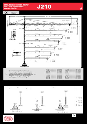 Grues à tour - tourneur supérieur Jaso J210.A